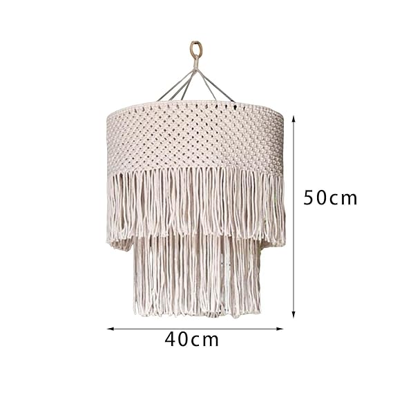Macrame Hanging Lampshade For Home 20 inches - Leechoo